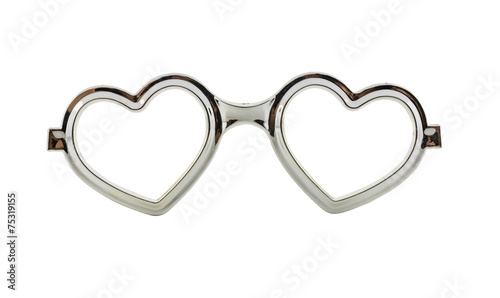 heart frame glasses isolated