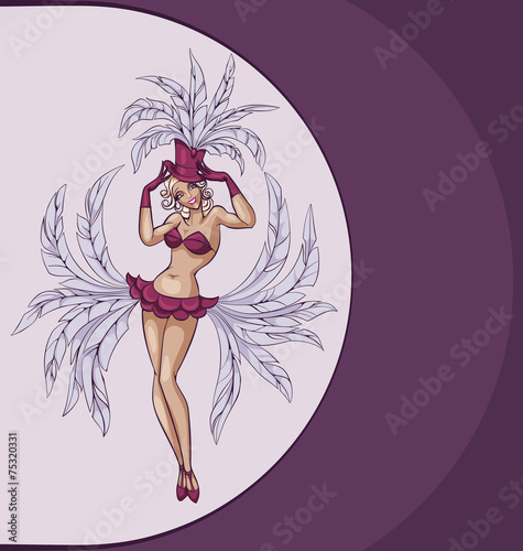 smiling cabaret or burlesque dancer posing