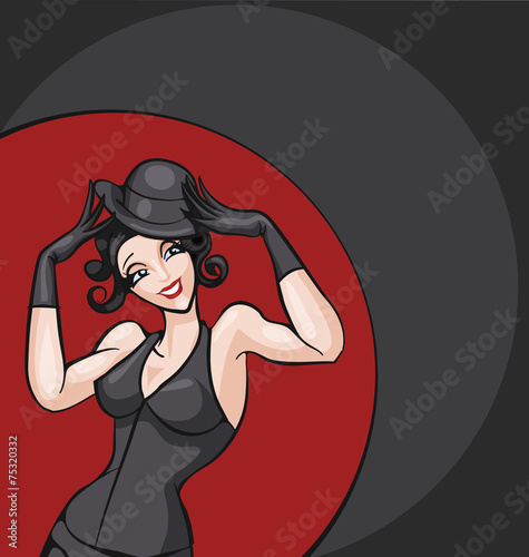 smiling cabaret ot burlesque dancer posing