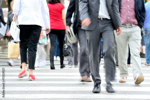 Pedestrians crossing street