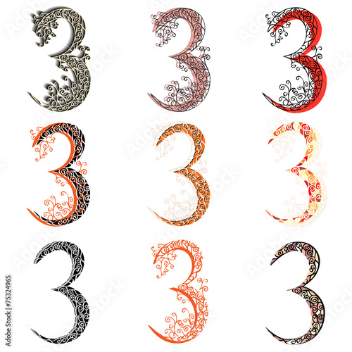 Various combination numeric figures 3. photo