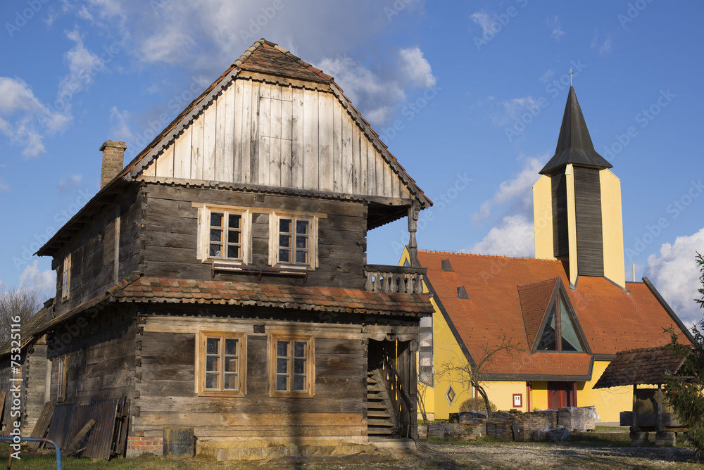 authentic turopolje house and modern church authentic turopolje house and modern church