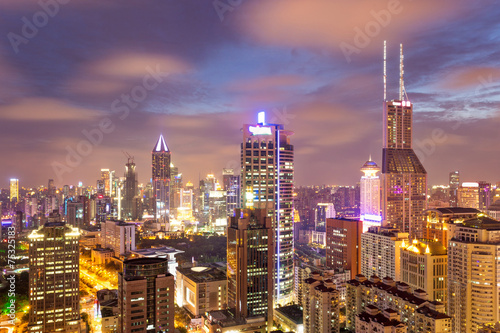 modern city skyline traffic and cityscape in Shangha China