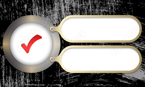 metal frames with check box and scratched background