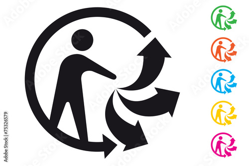 Triman - Logo tri sélectif des déchets photo