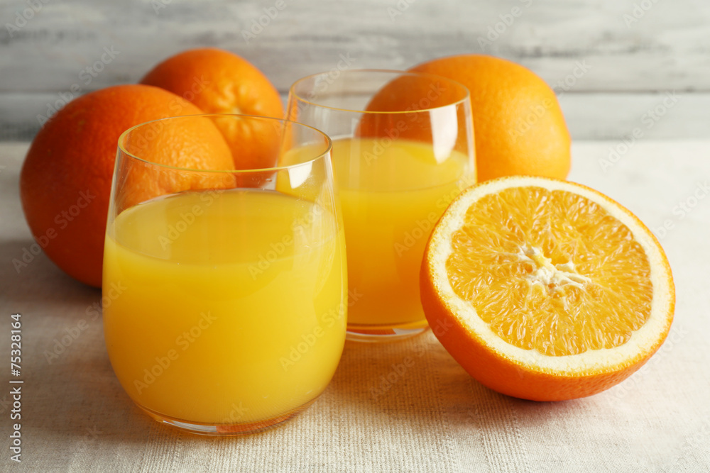 Glass of orange juice with slices Glass of orange juice with slices