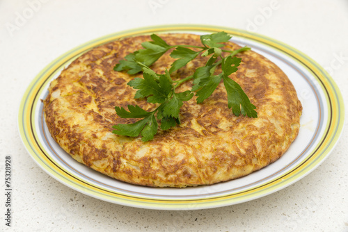 Spanish omelette with parsley
