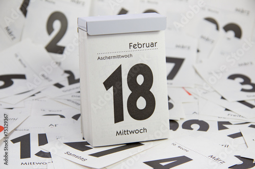 Abreisskalender, Aschermittwoch