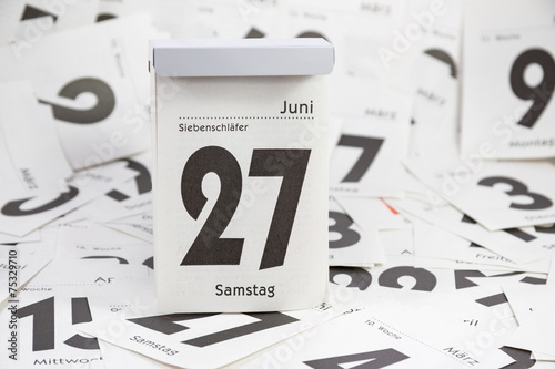 Siebenschlaefertag, Abreisskalender