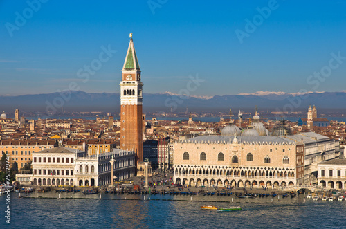 Campanila bell tower at piazza San Marco in Venice photo
