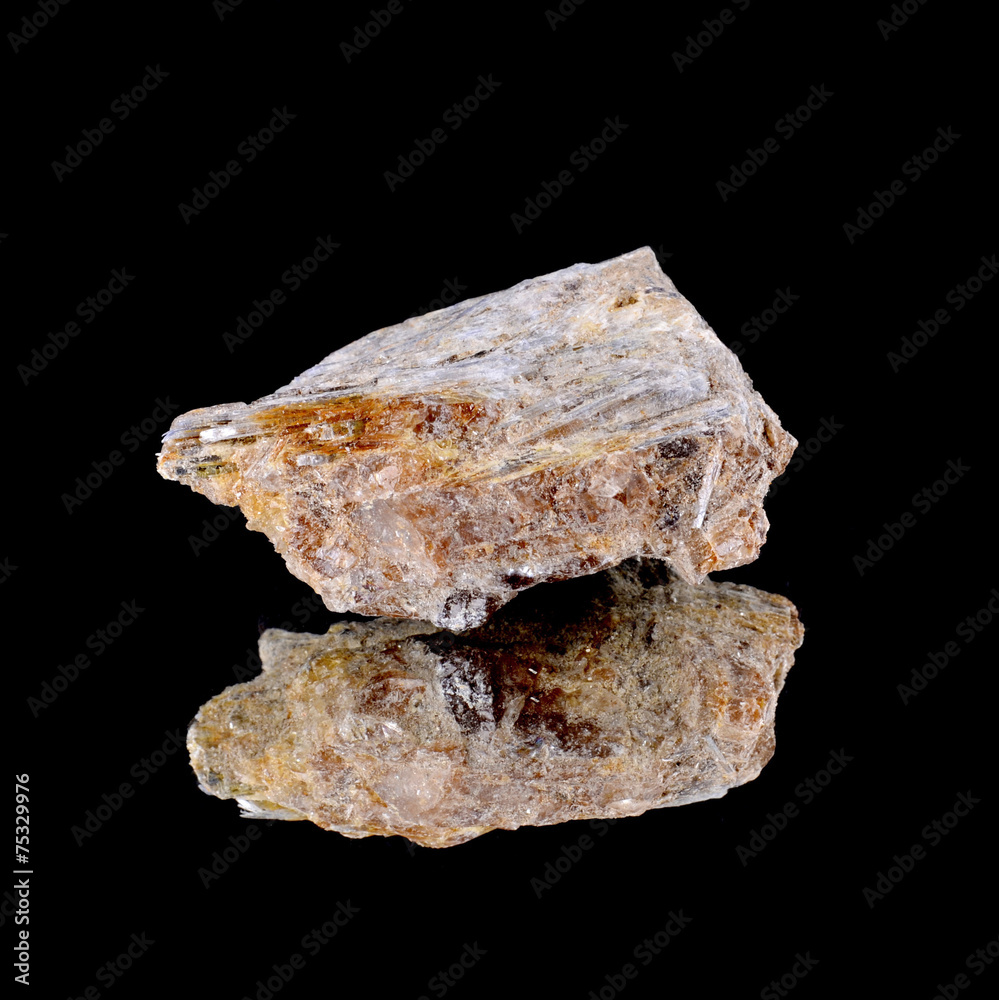 kyanite crystalline mineral sample on a black