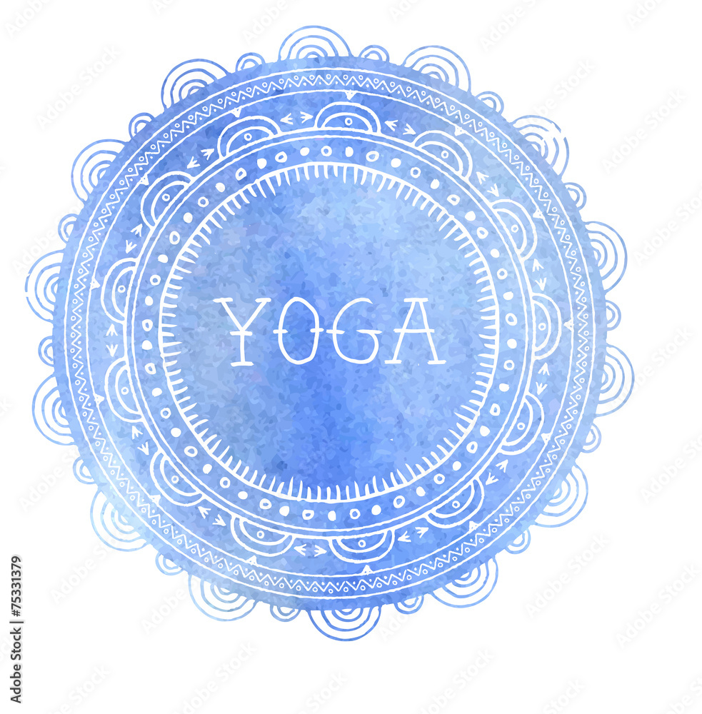 Bohemian Mandala and Yoga background with round ornament pattern