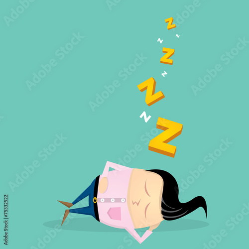 Businessman falling asleep at his work