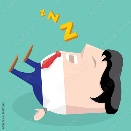 Businessman falling asleep at his work