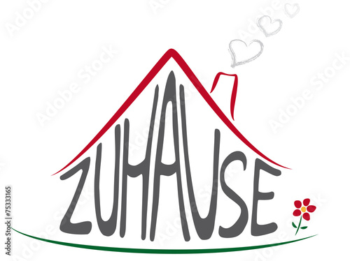 Zuhause mit Herzenrauch - Vektor
