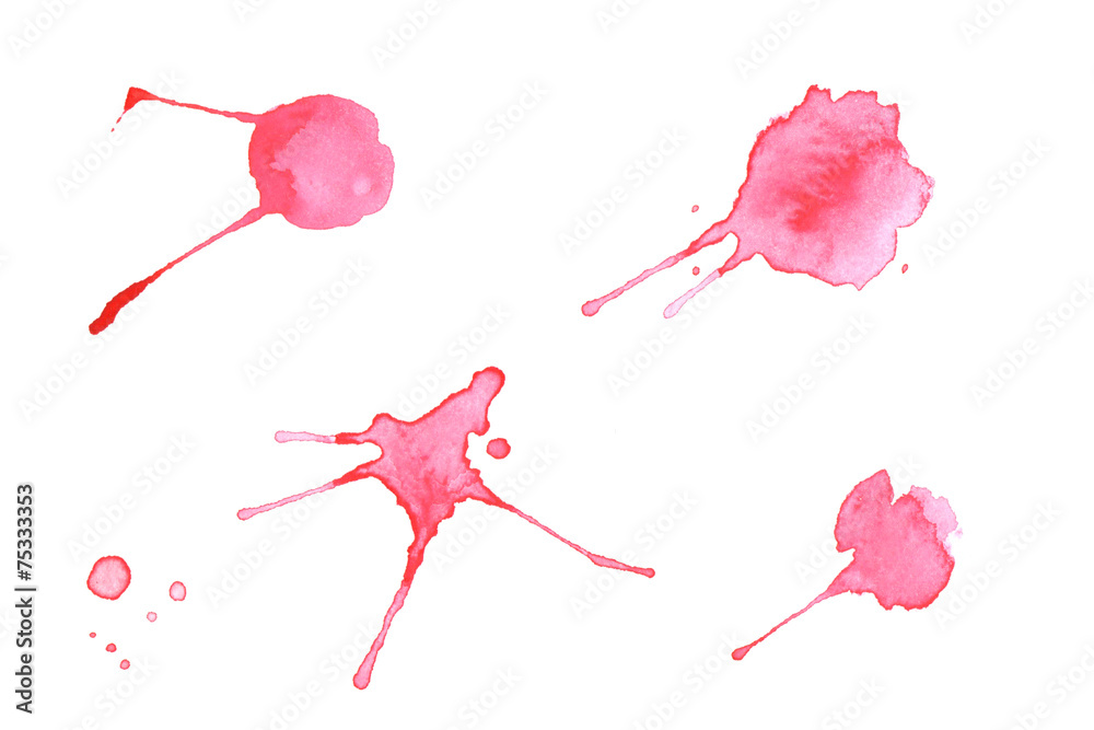 Obraz premium Red watercolor splashes