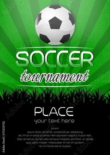 Soccer tournament background with ball