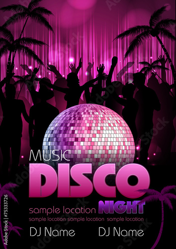 Disco background. Disco poster