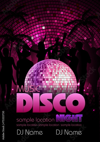 Disco background. Disco poster