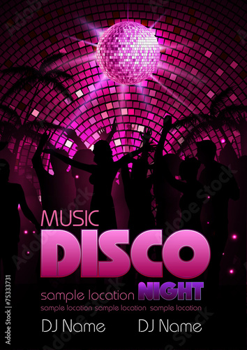 Disco background. Disco poster