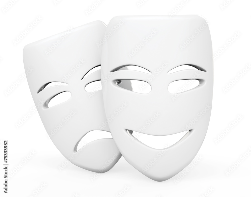 Tragicomic Theater Masks. Sad and Smile masks Tragicomic Theater Masks. Sad and Smile masks