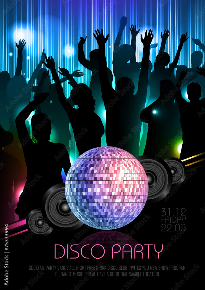 Vettoriale Stock Disco background. Disco poster | Adobe Stock