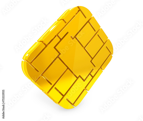 Golden SIM or Credit Card Microchipon photo