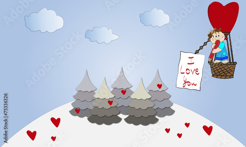 Niño en globo I love you 2.