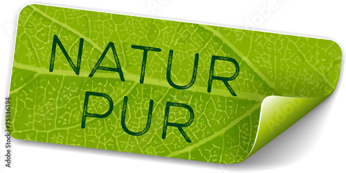 Sticker Natur Pur mit Blattstruktur