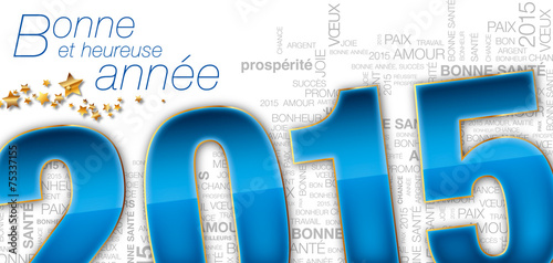 carte de vœux 2015 dorure fond clair kazy