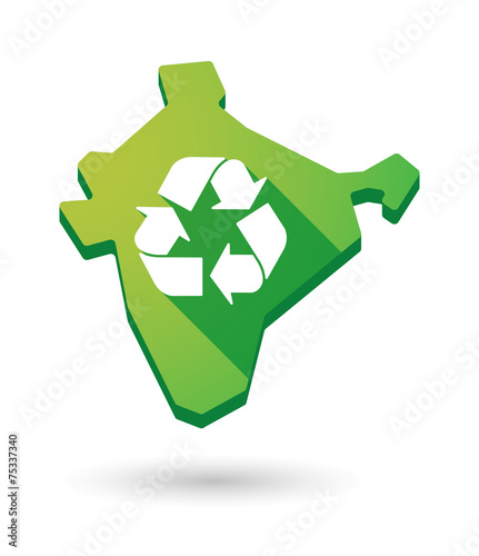 India map icon with a recycle sign