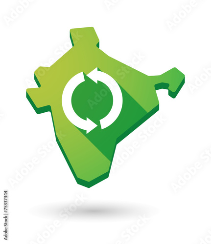 India map icon with a recycle sign