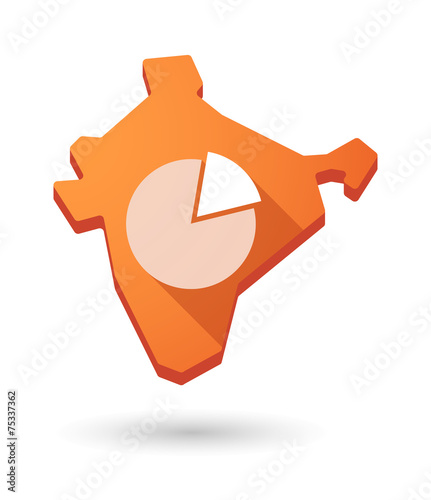 India map icon with a pie chart