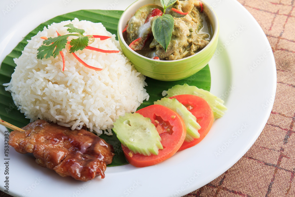 Thailand food Green curry Intense soup Thailand food Green curry Intense soup
