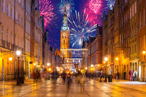 New Years firework display in Gdansk, Poland © Patryk Kosmider