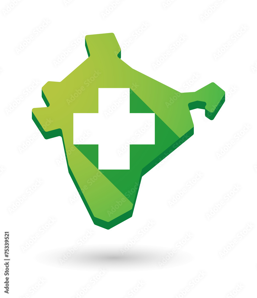 Obraz premium India map icon with a pharmacy sign