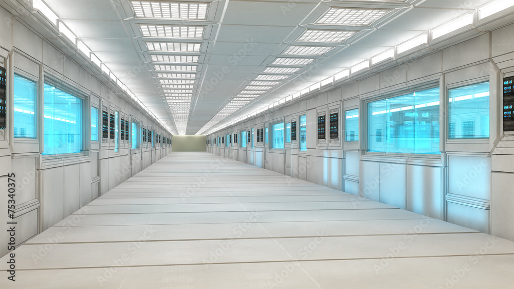 Fototapeta premium Futurystyczna architektura korytarza intererior