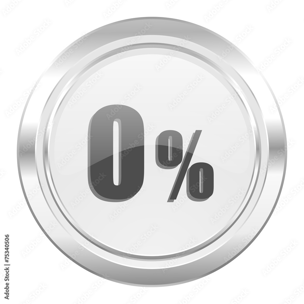 0 percent metallic icon sale sign