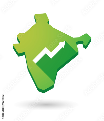 India map icon with a graph