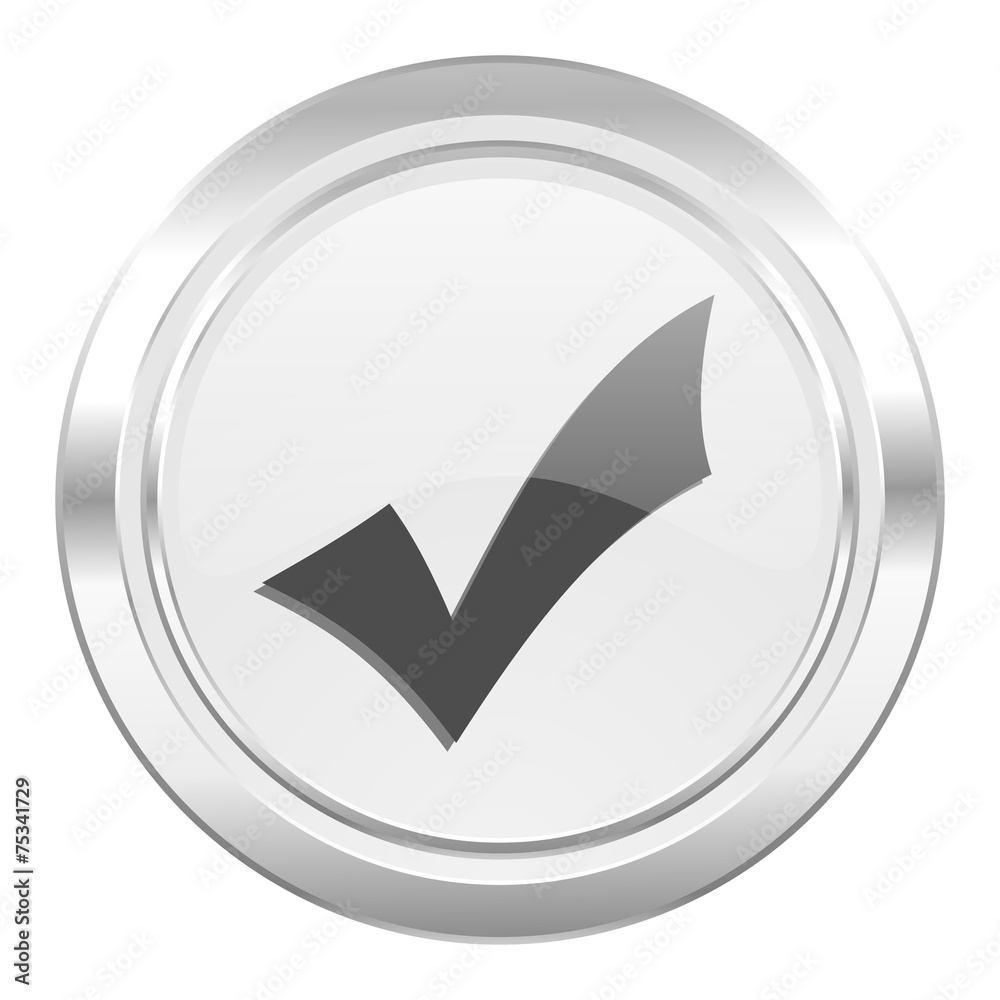 accept metallic icon check sign accept metallic icon check sign