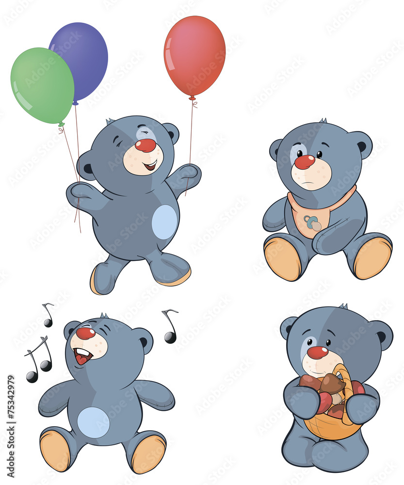 Fototapeta premium A set of bears. Cartoon