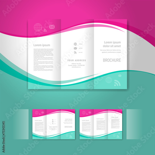 brochure design template element waves