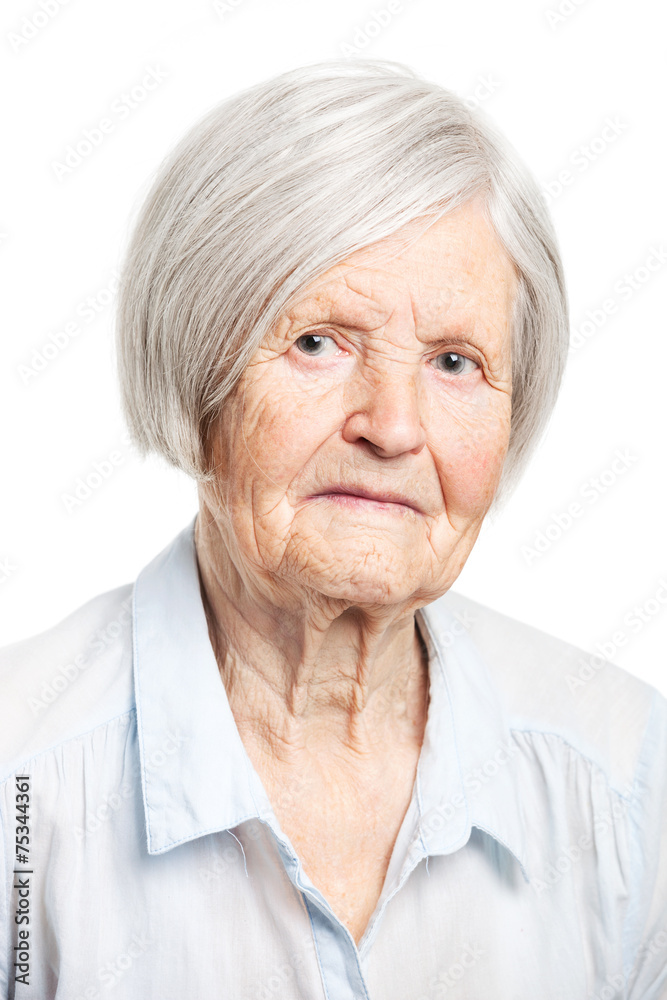 Portrait of a senior woman looking at the camera Portrait of a senior woman looking at the camera