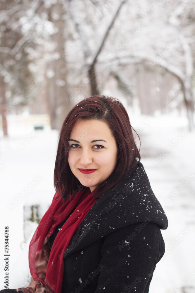Portrait of a girl in winter Portrait of a girl in winter