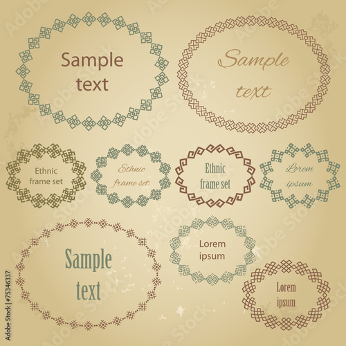 Mega set of the most popular ellipse frames with sample text