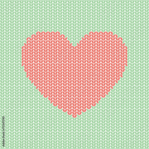 Wool jerey with heart