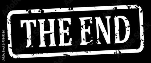 Black label with the words "the end" - vector svg