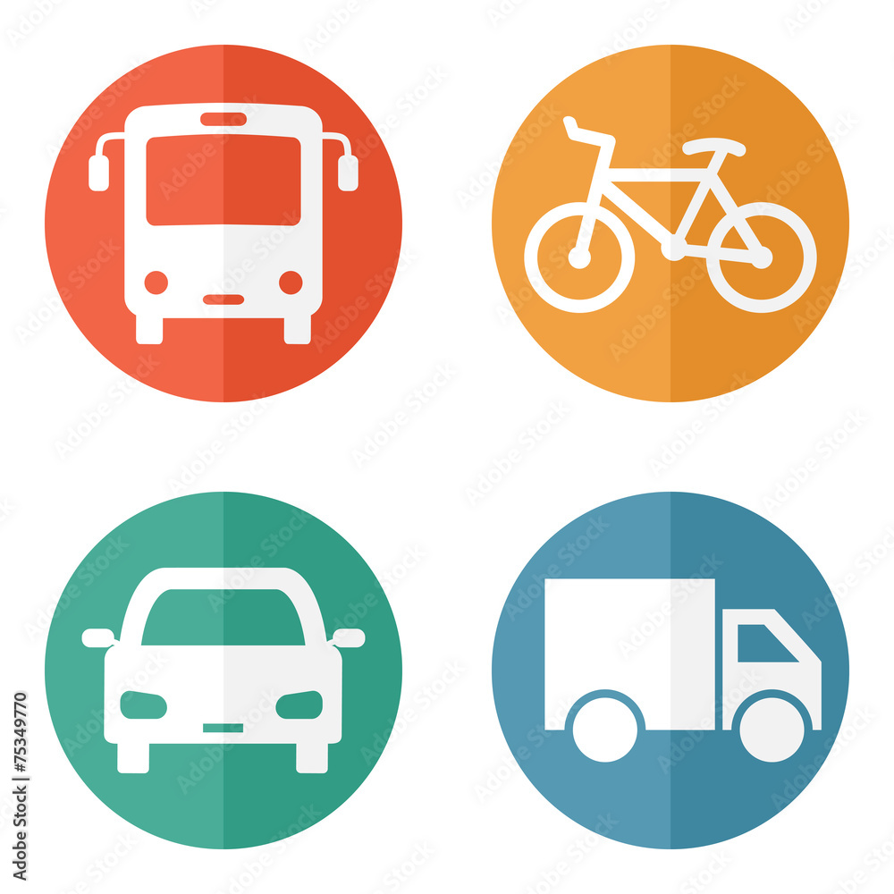 Surface transport related icons Surface transport related icons