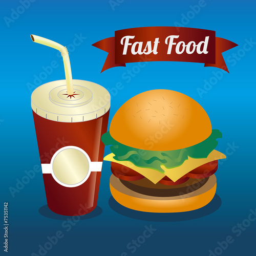 Food design over blue background vector illustration