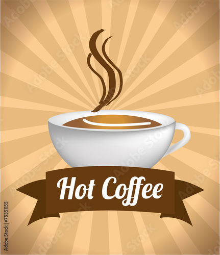 Coffee design over beige background vector illustration